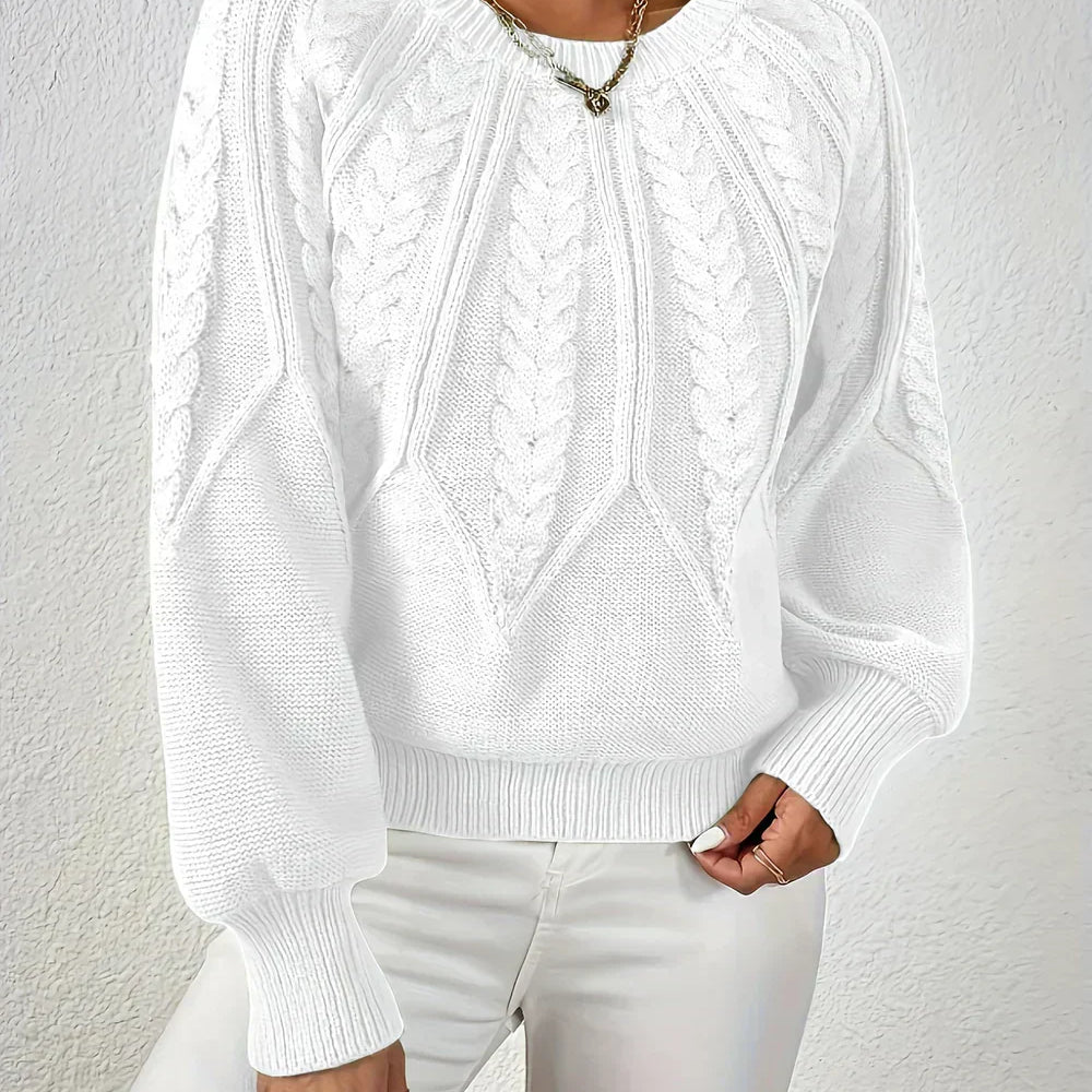 Rosamund | Cable Knit Crew Neck Sweater