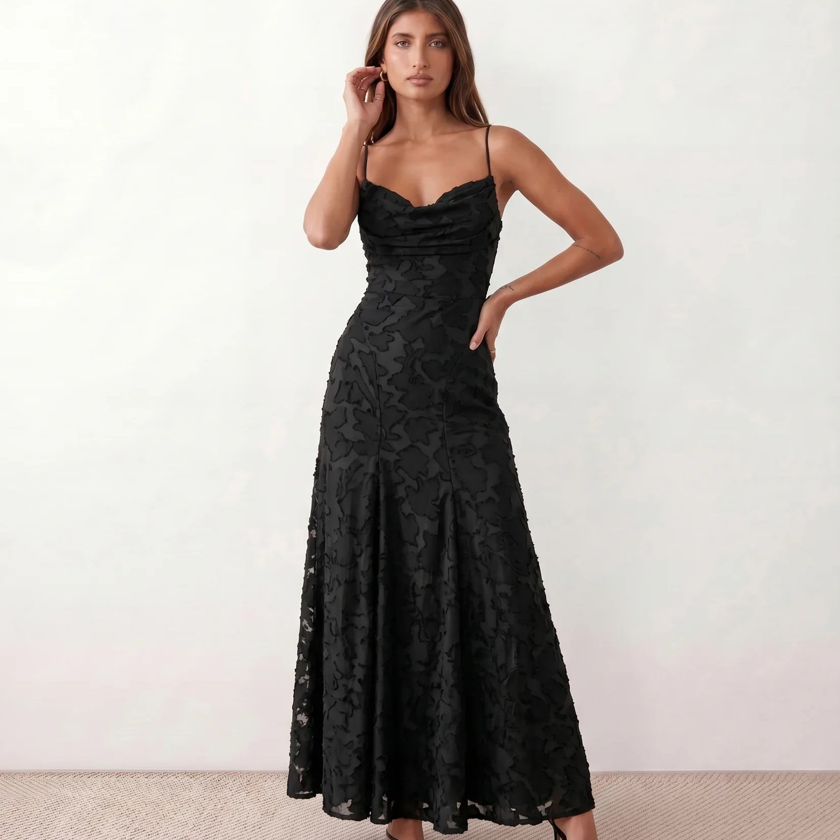 Henrietta | Lace Applique Maxi Dress