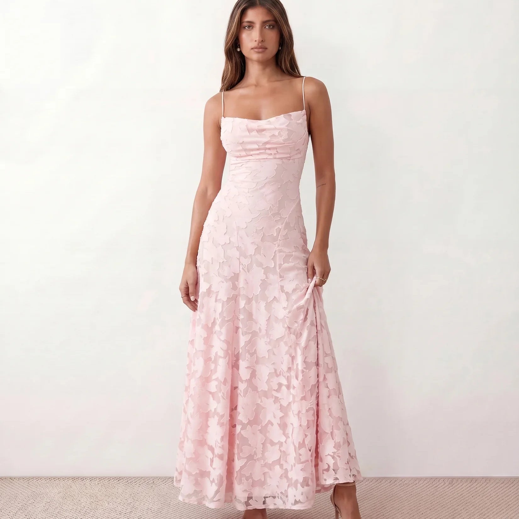 Henrietta | Lace Applique Maxi Dress