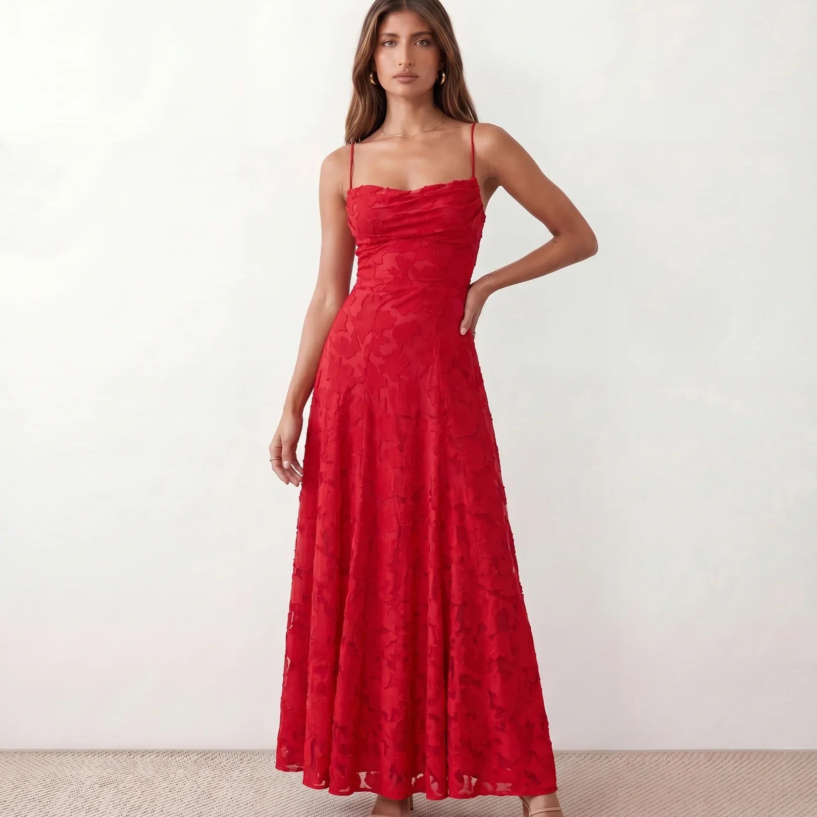 Henrietta | Lace Applique Maxi Dress