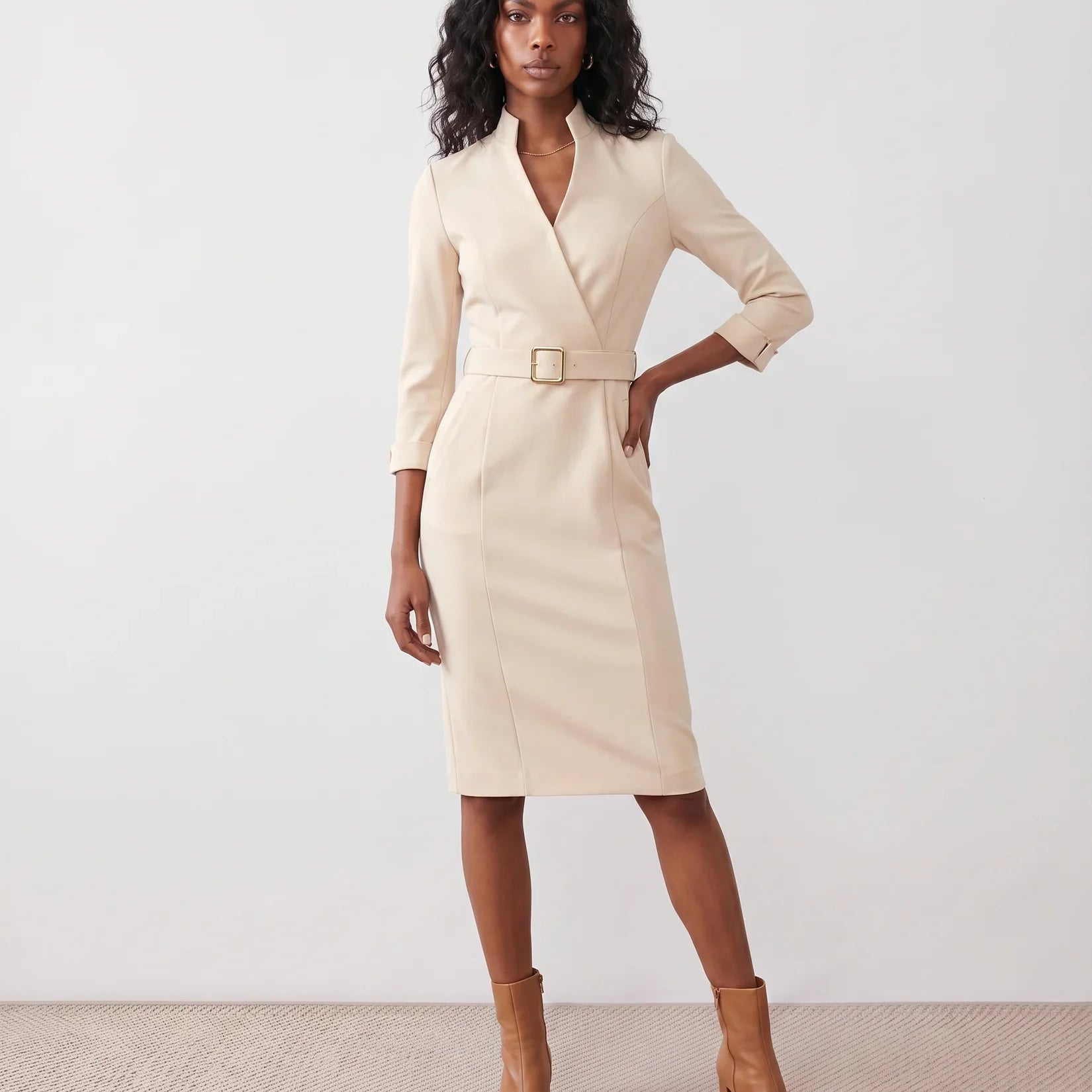 Cassandra | Belted Wrap Midi Dress