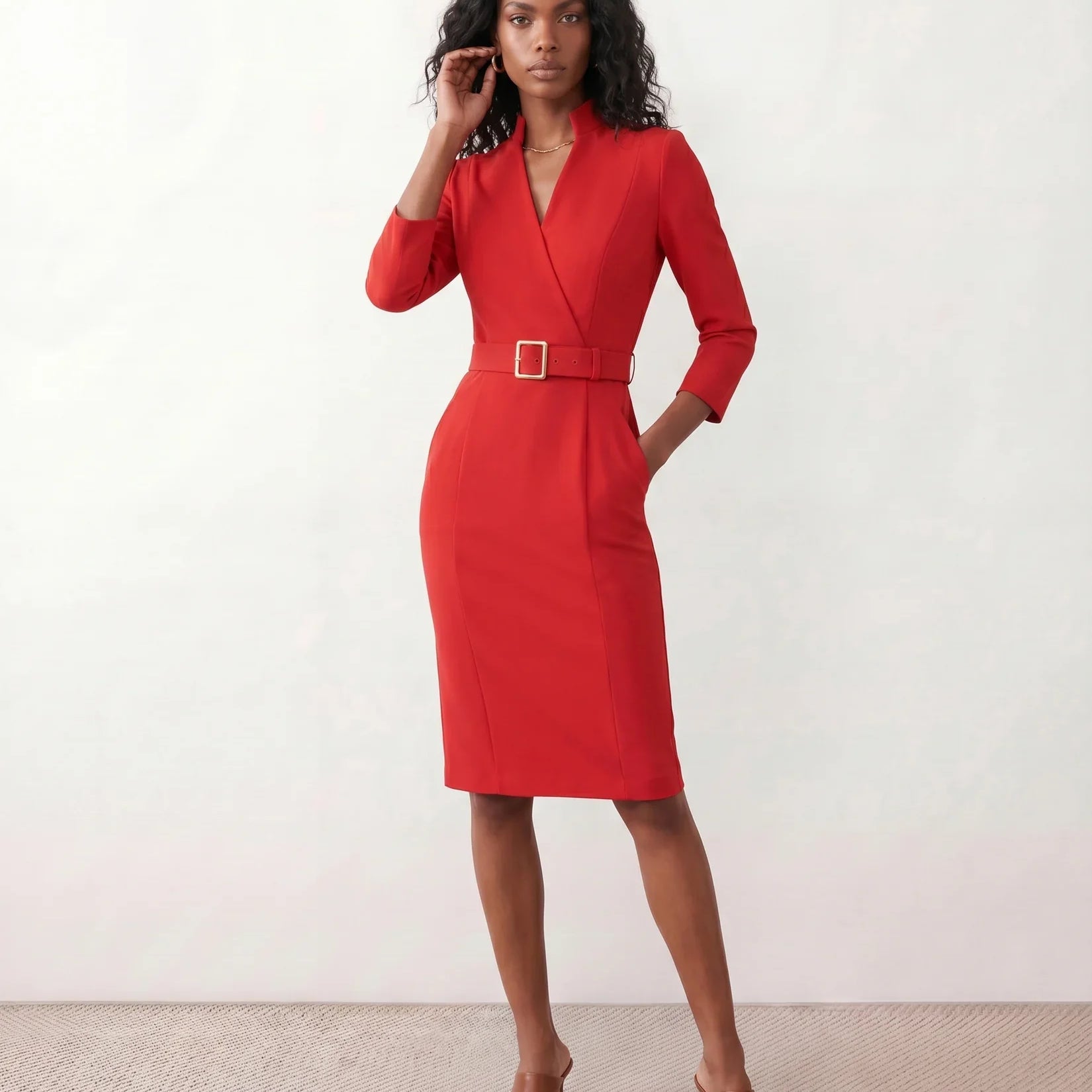 Cassandra | Belted Wrap Midi Dress