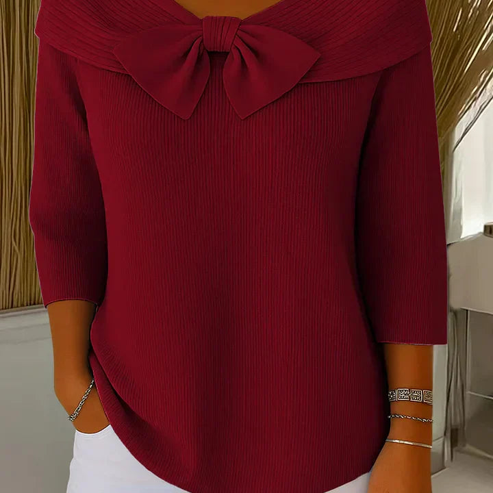 Ottilie | Bow Detail Ribbed Sweater