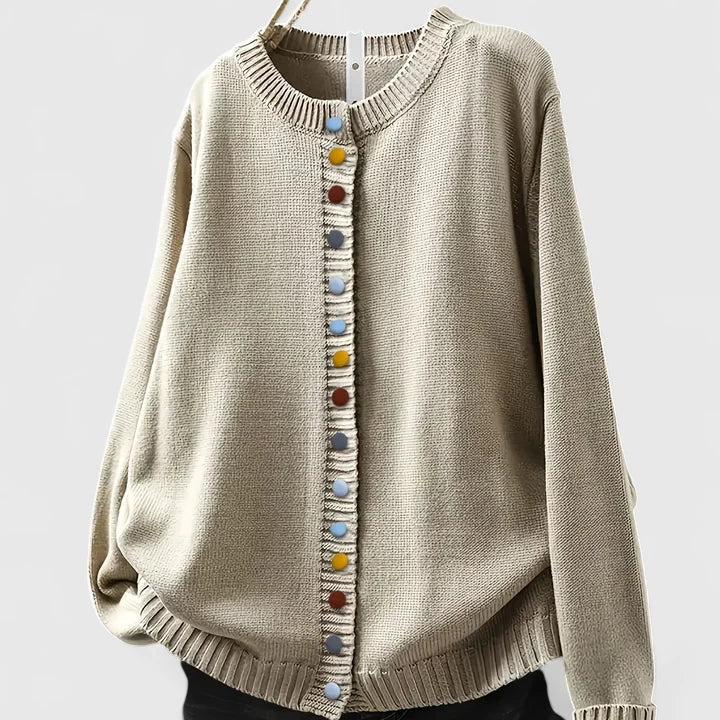 Idris | Women's Colour Block Button Knit Cardigan