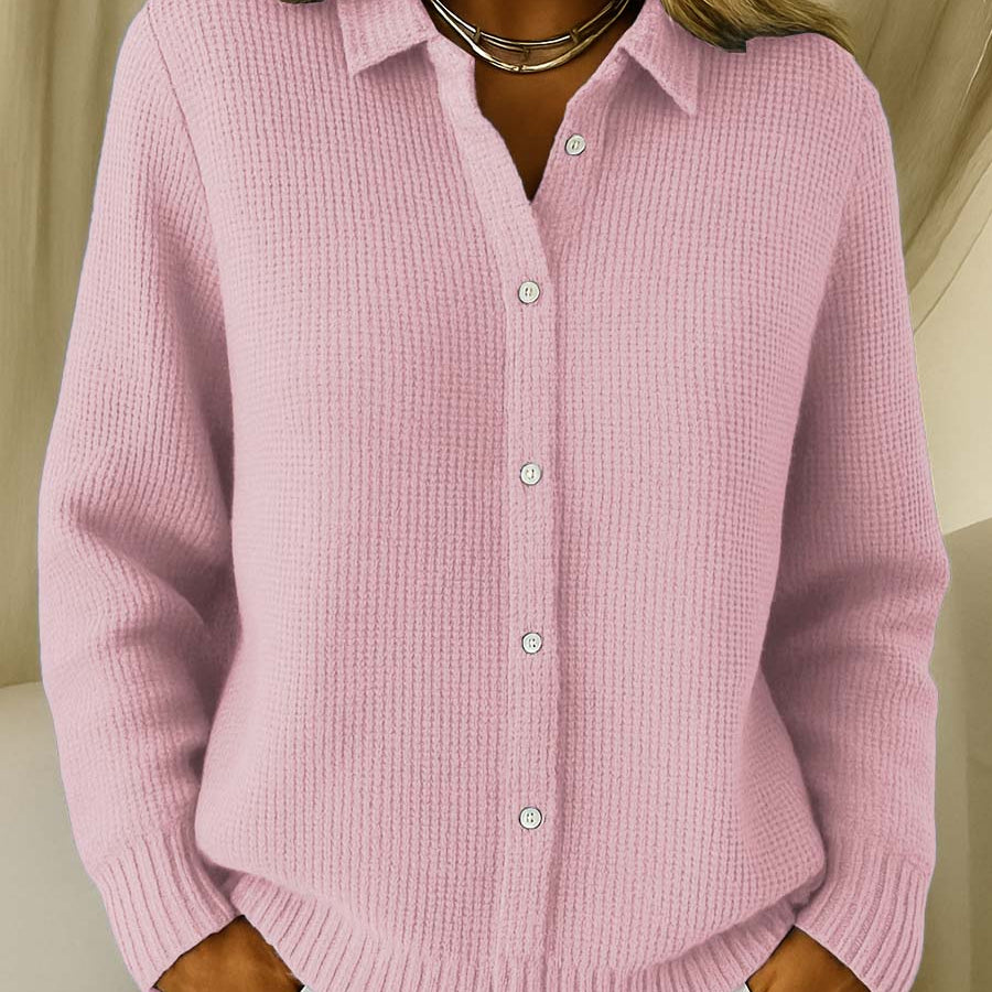Priscilla | Waffle Knit Button Up Cardigan