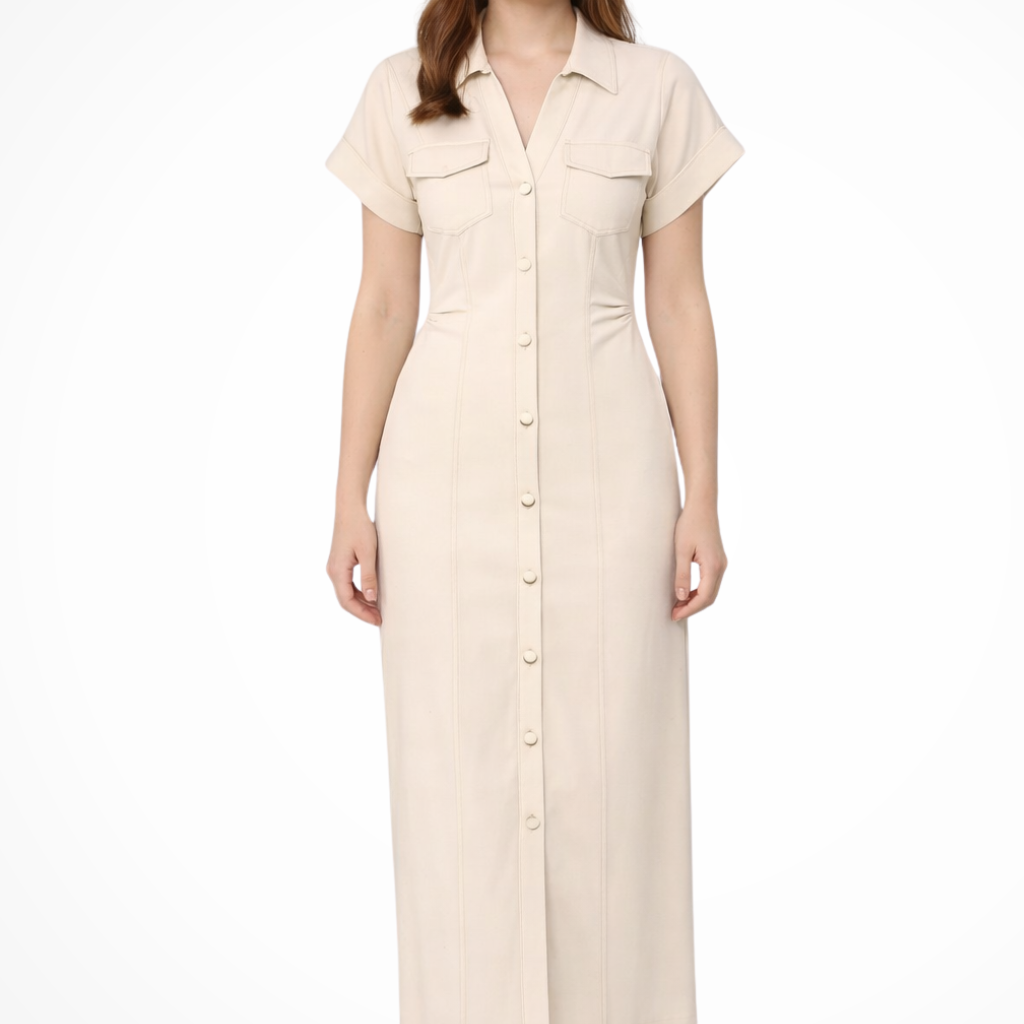 Bláithín | Denim Button Down Midi Dress
