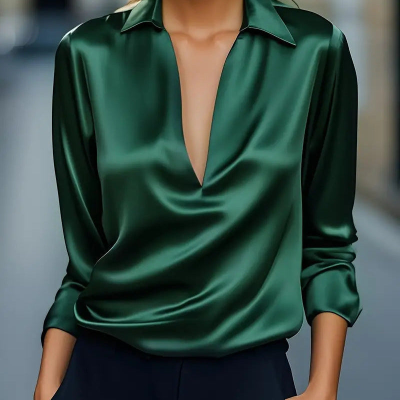 Isolde | Satin Cowl Neck Blouse