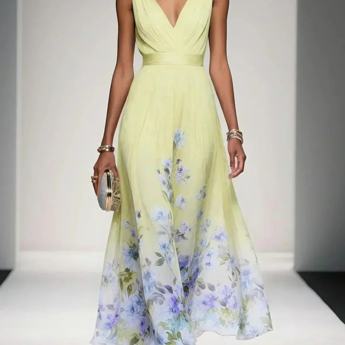 Aoibhe | Floral Chiffon Maxi Dress