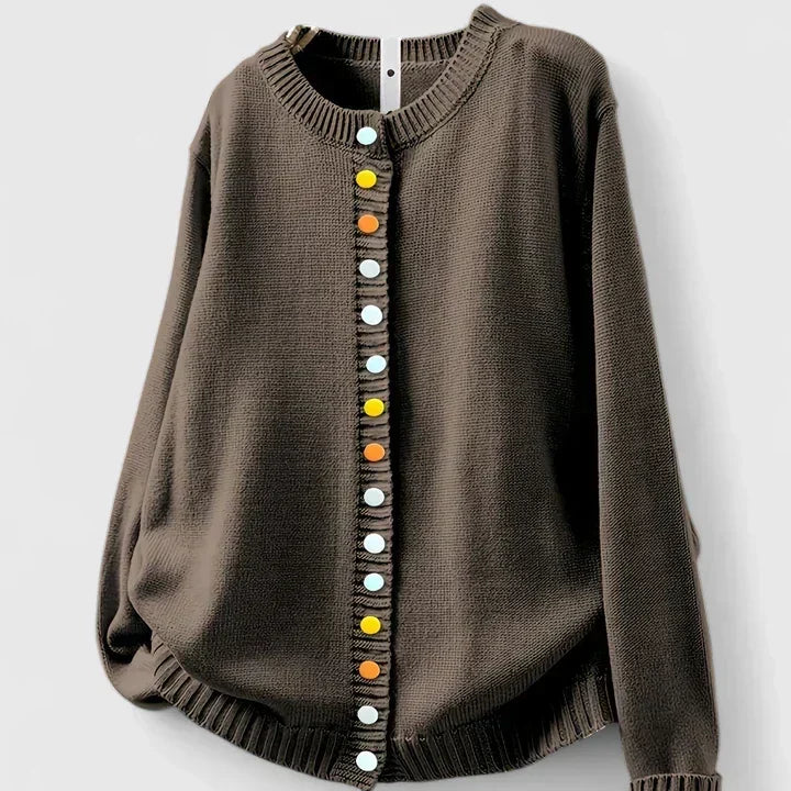Idris | Women's Colour Block Button Knit Cardigan