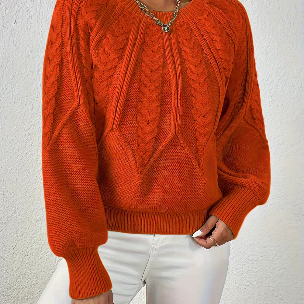 Rosamund | Cable Knit Crew Neck Sweater