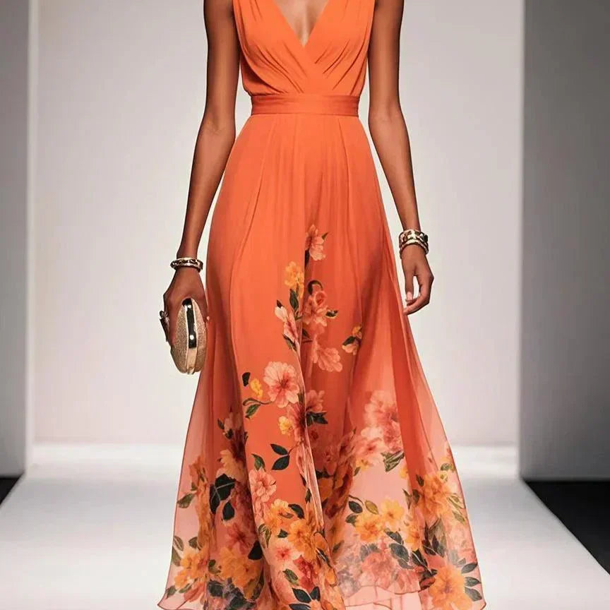 Aoibhe | Floral Chiffon Maxi Dress