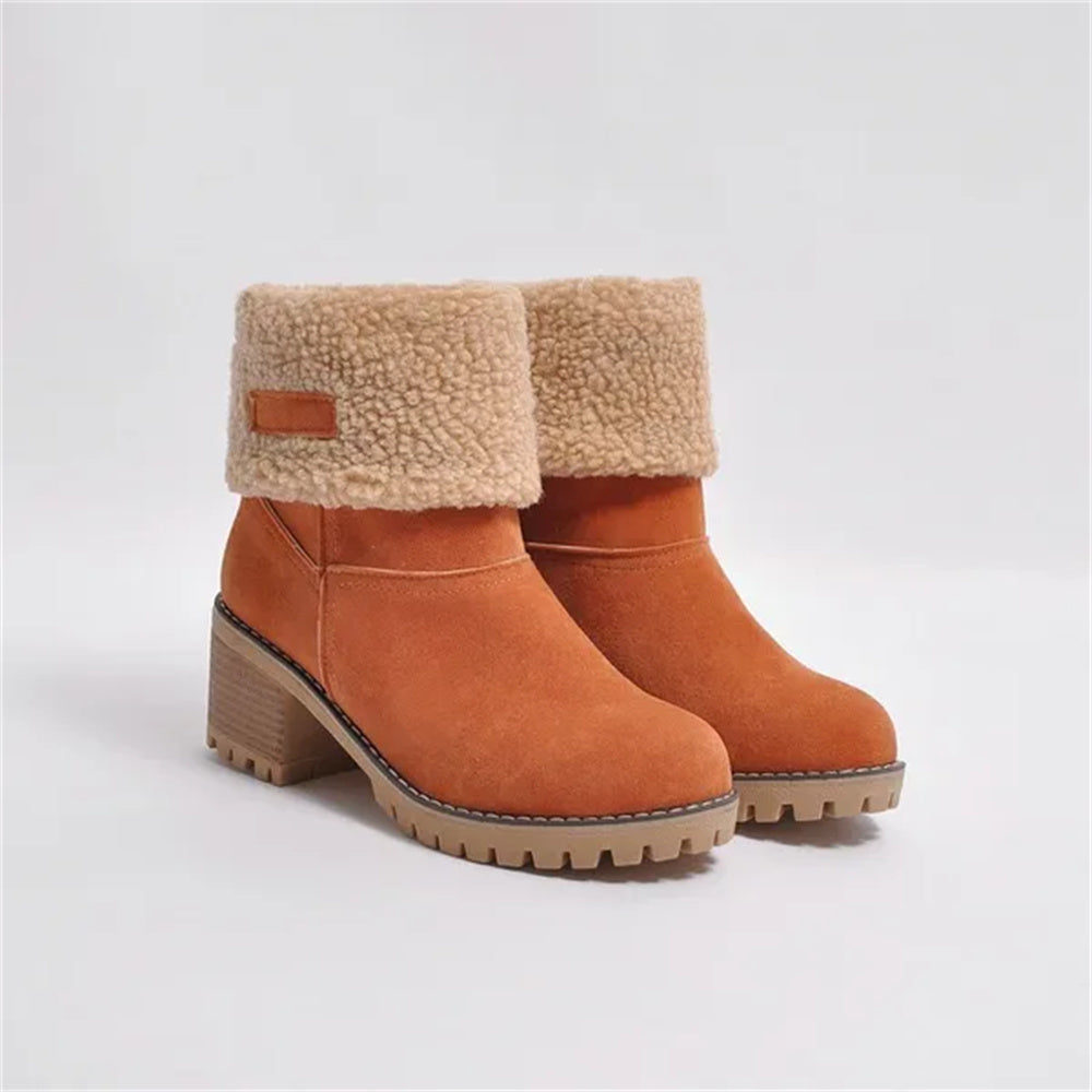 Bronwen | Shearling Cuff Block Heel Ankle Boot
