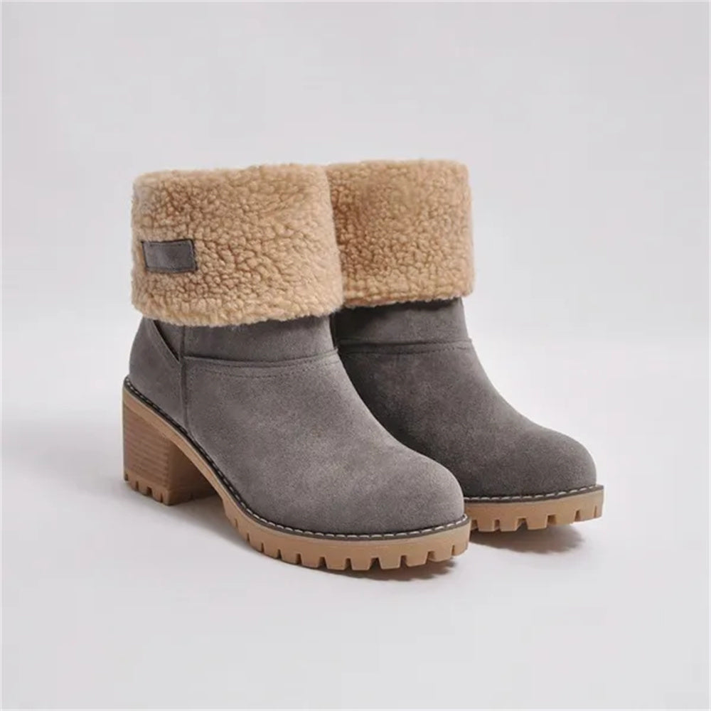 Bronwen | Shearling Cuff Block Heel Ankle Boot