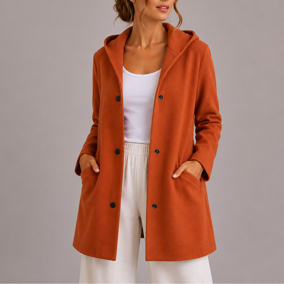 Finnick | Women's Hooded Cardigan with Snap Buttons