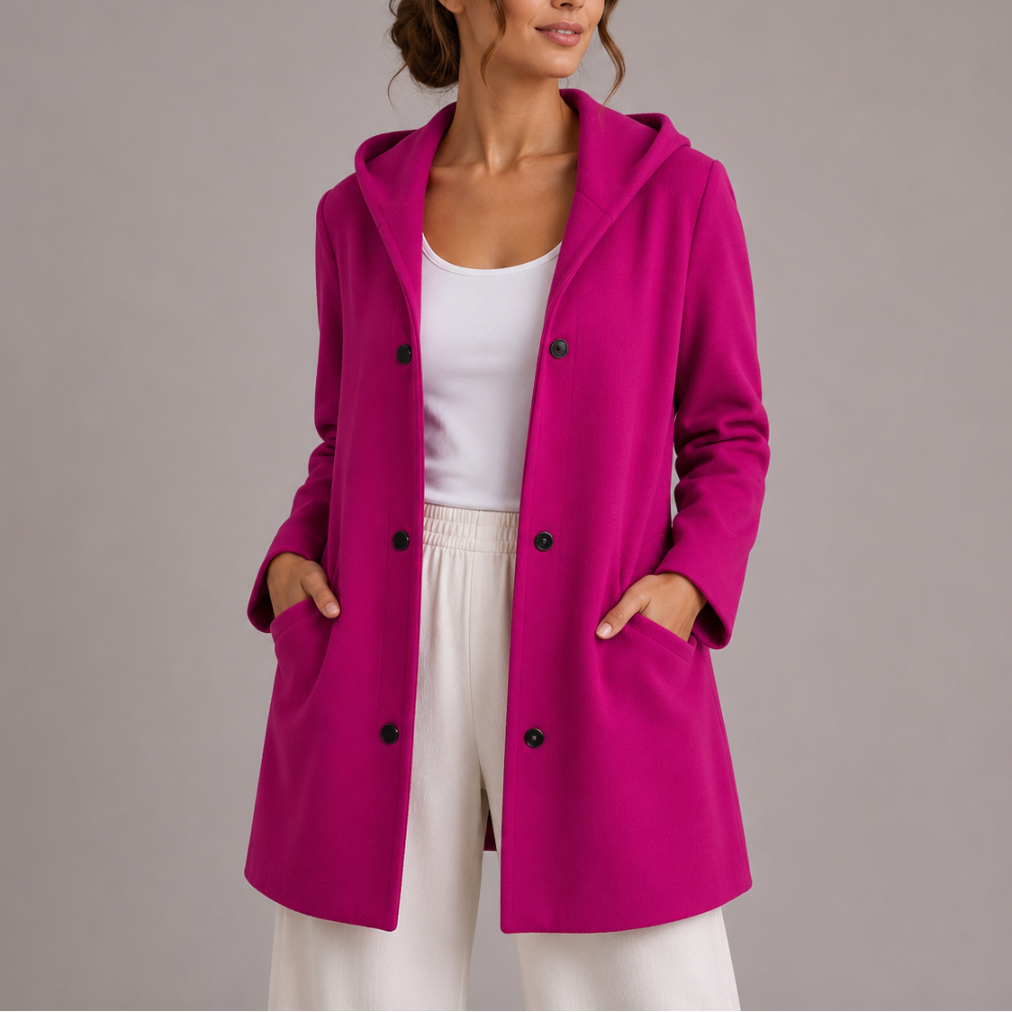 Finnick | Women's Hooded Cardigan with Snap Buttons