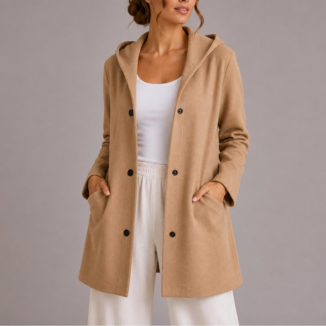 Finnick | Women's Hooded Cardigan with Snap Buttons