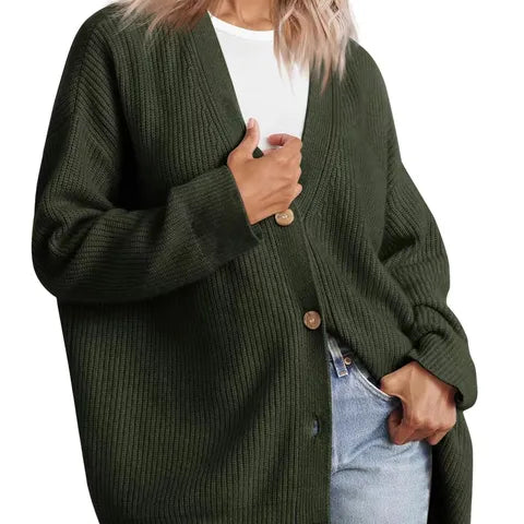 Genevra | Chunky Rib Knit Cardigan