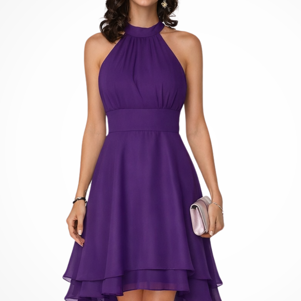 Mealla | Halter Neck Skater Dress Sleeveless