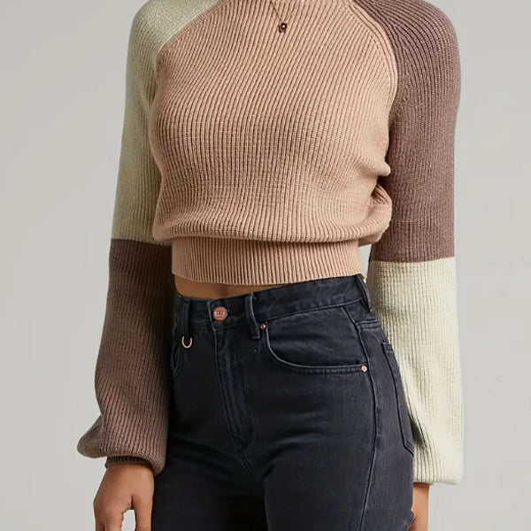 Blythe | Women's Colour Block Ribbed Knit Jumper