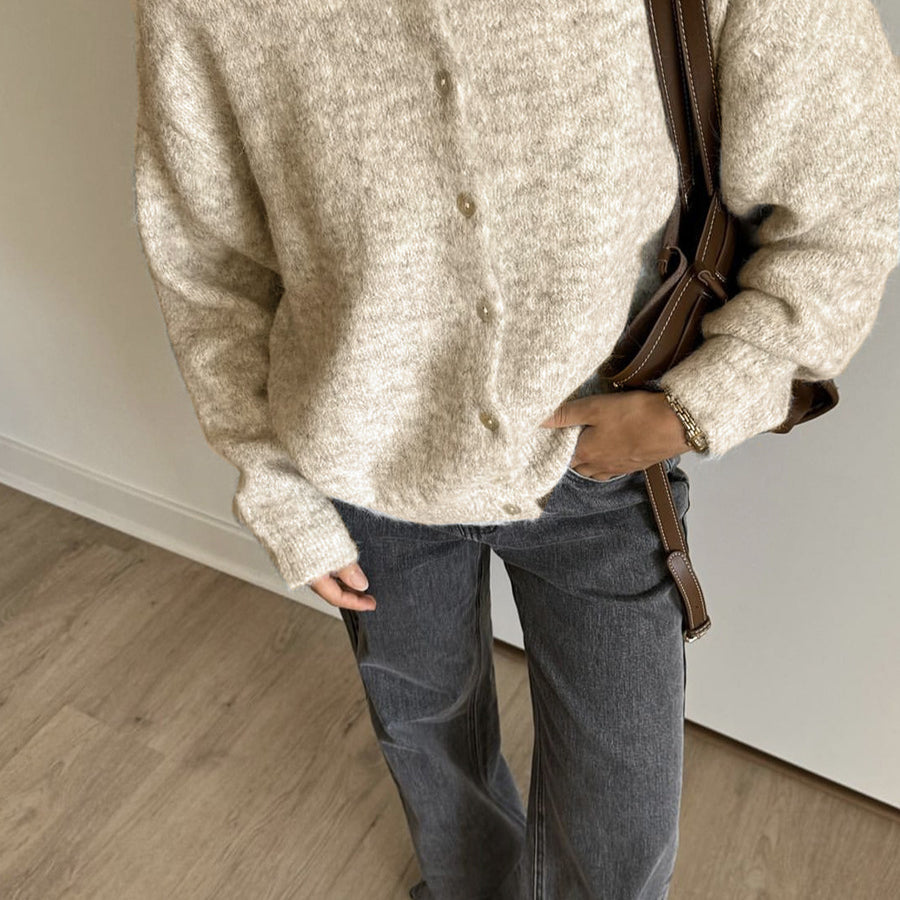 Georgiana | Women's Fluffy Knit Button Cardigan