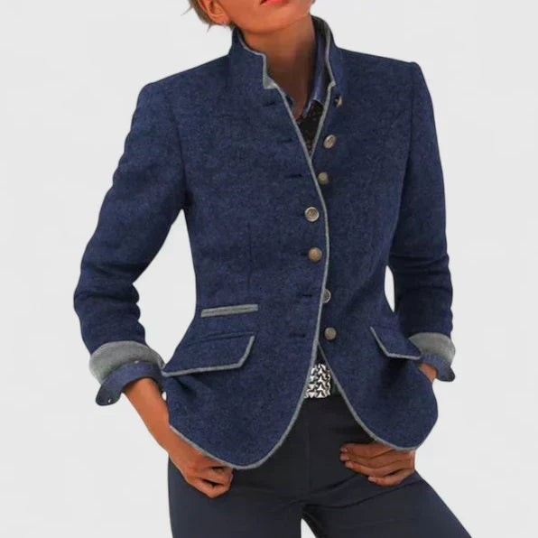 Matilda | Women's Tweed Stand Collar Blazer
