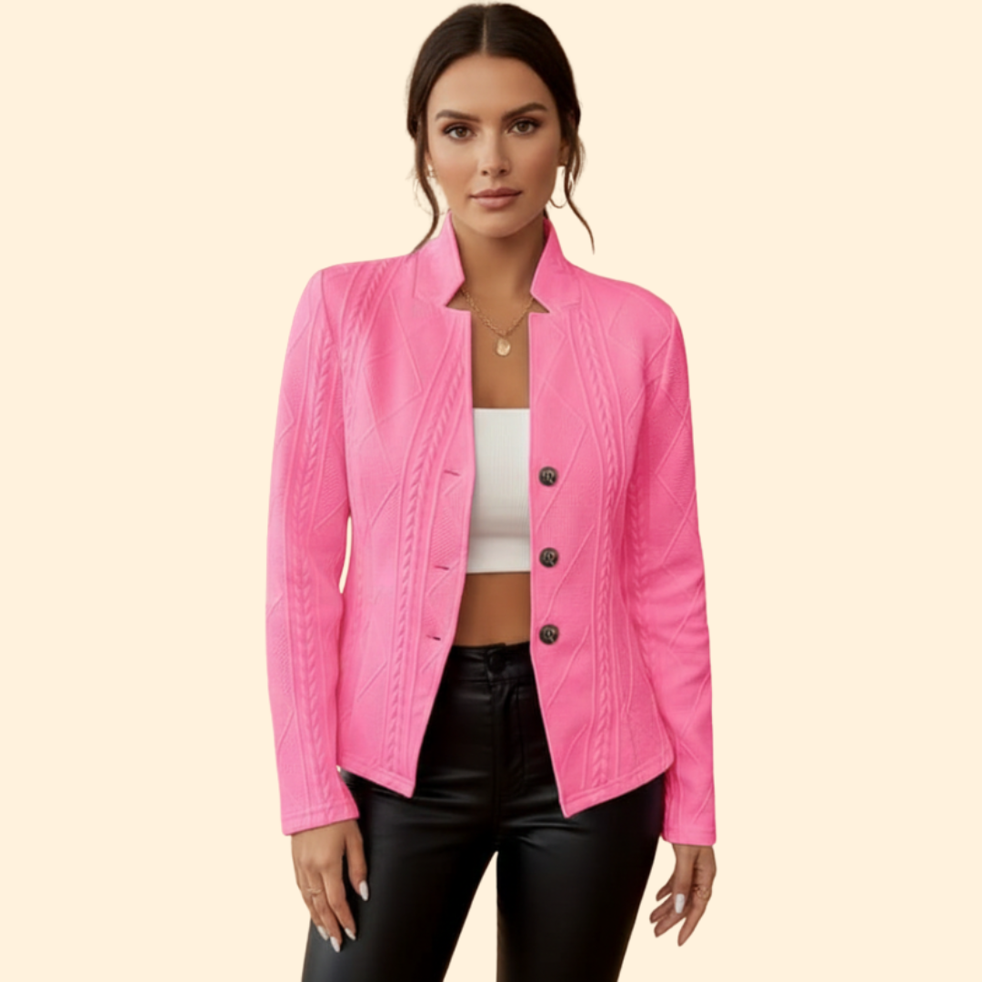 Lachlan | Women's Cable Knit Jacket with Stand Collar