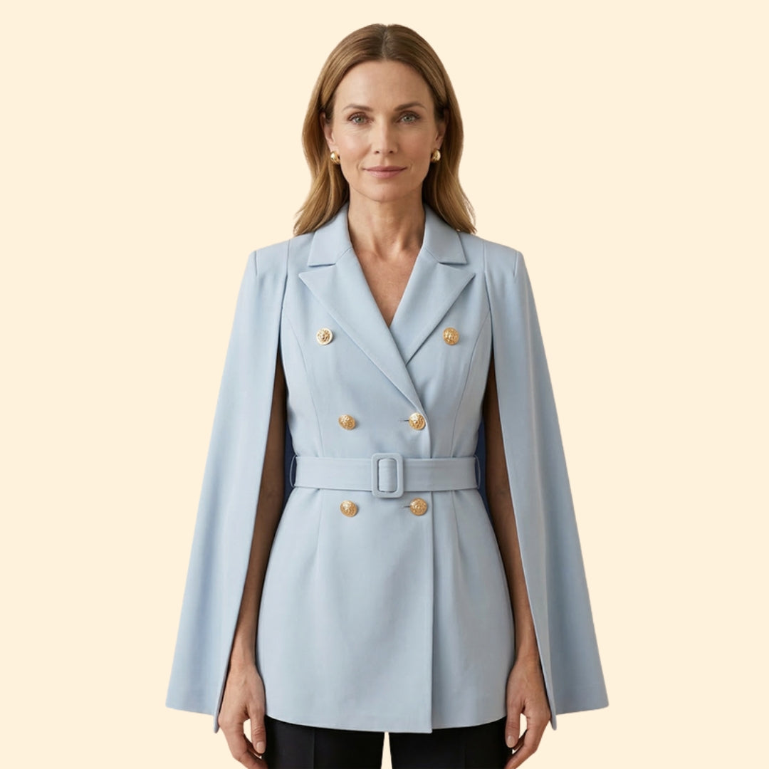 Coralie | Women's Cape Sleeve Blazer with Belted Waist