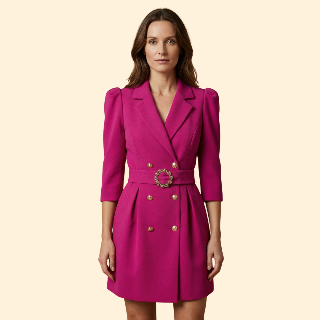 Valentina | Women's Modern Blazer Dress with Belted Waist