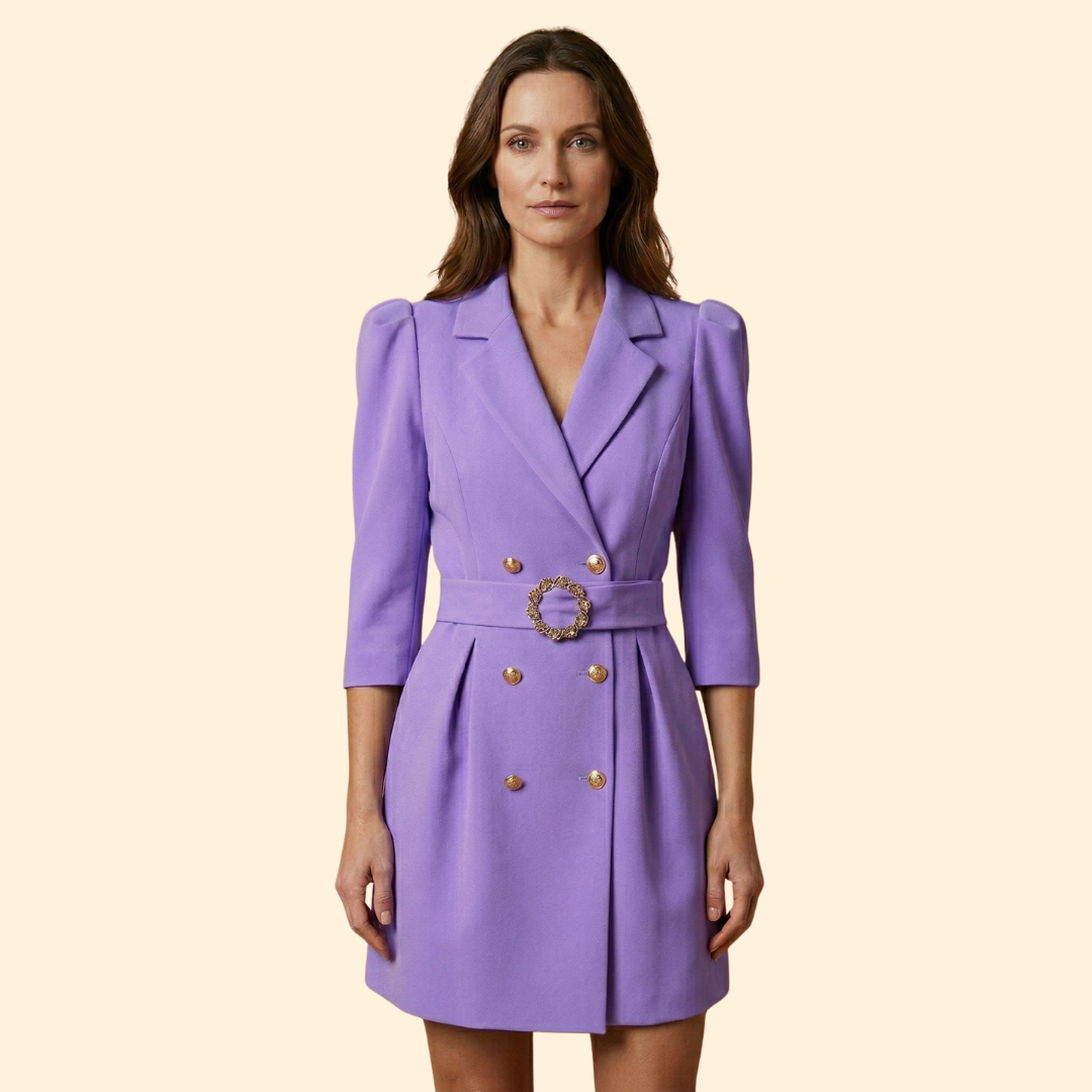 Valentina | Women's Modern Blazer Dress with Belted Waist