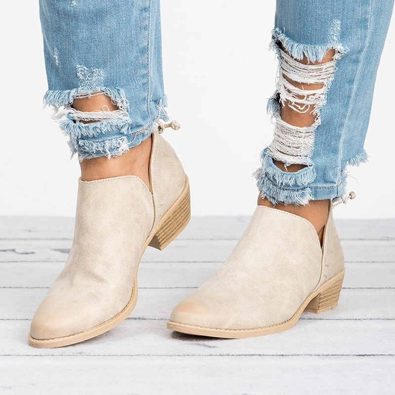 Kerensa | Tie-Back Stacked Heel Suede Ankle Boot