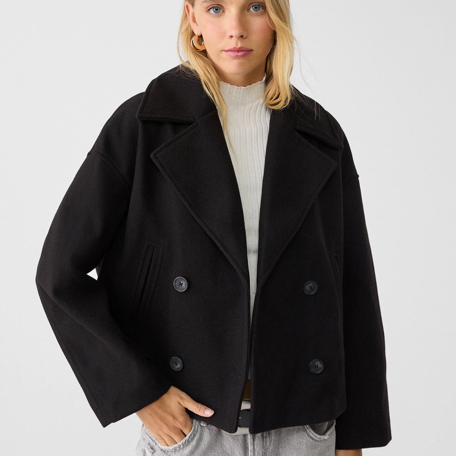 Bellingham | Cropped Wool Pea Coat