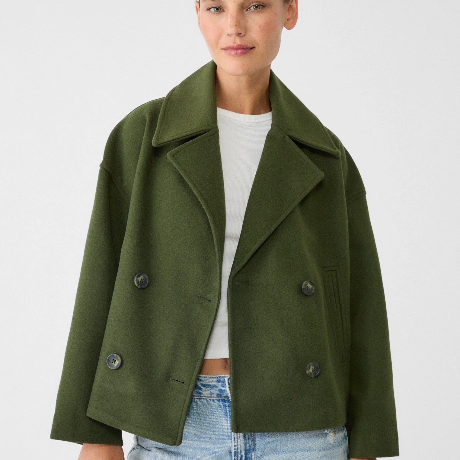Bellingham | Cropped Wool Pea Coat
