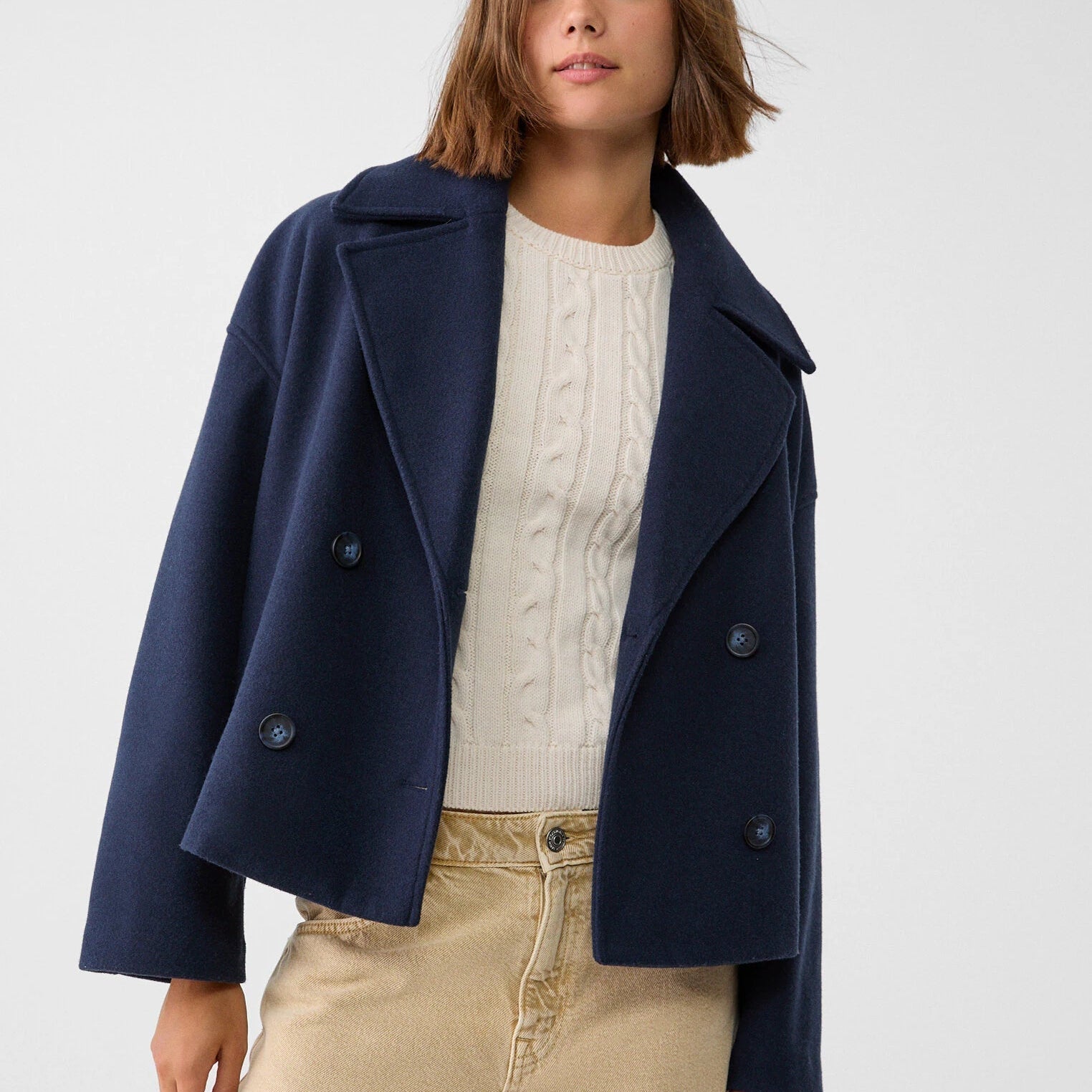 Bellingham | Cropped Wool Pea Coat