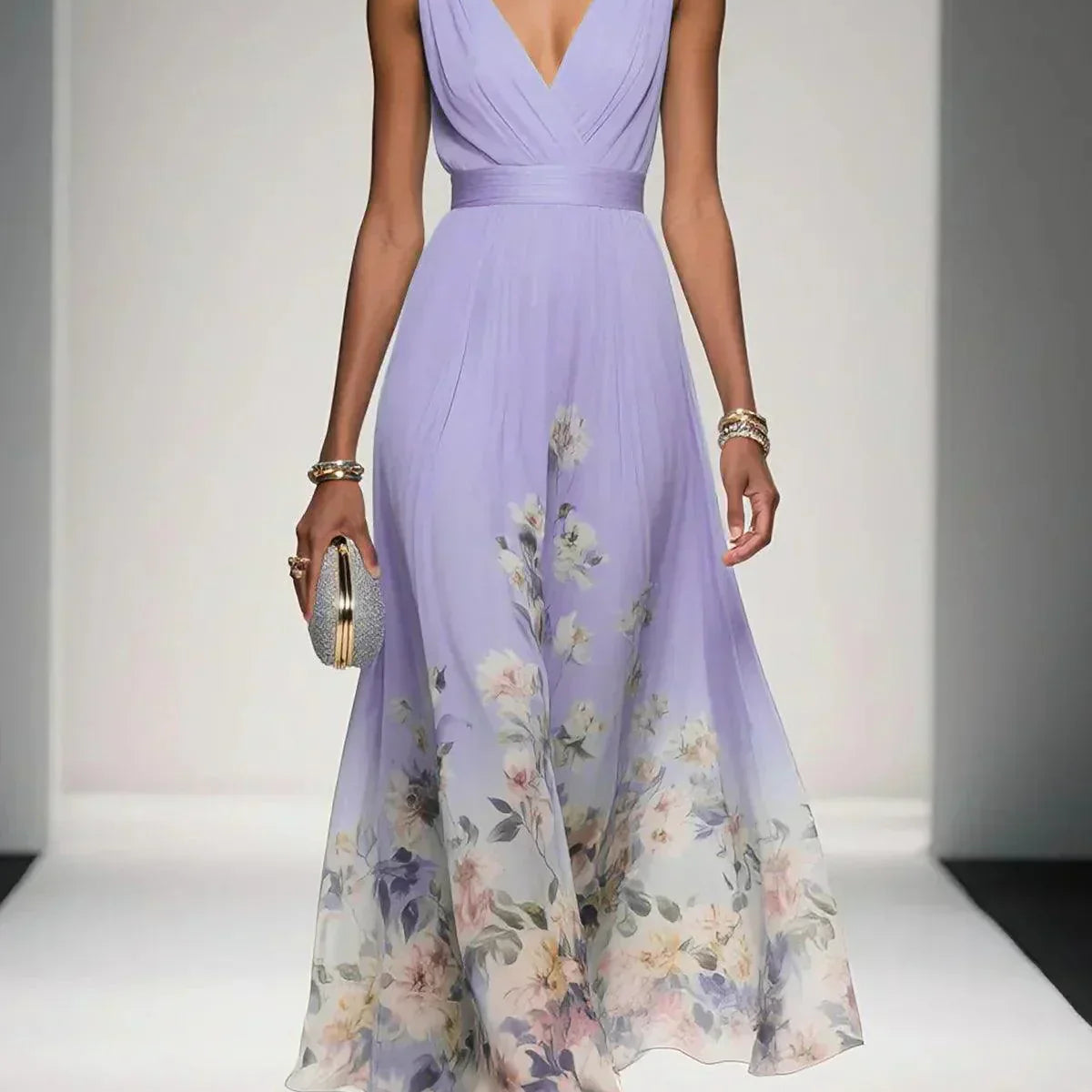 Aoibhe | Floral Chiffon Maxi Dress