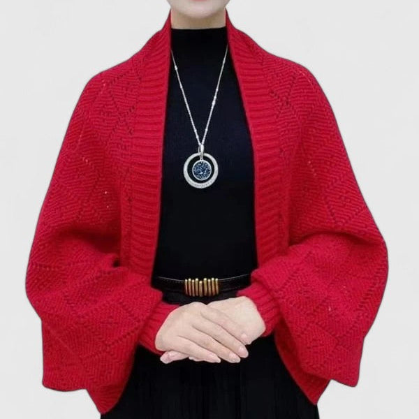 Marnie | Women's Textured Knit Bolero Cardigan with Balloon Sleeves