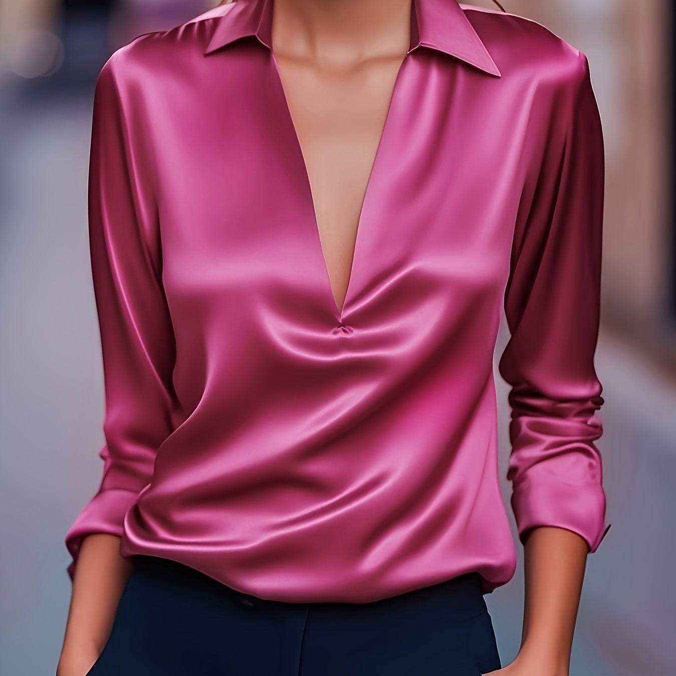 Isolde | Satin Cowl Neck Blouse