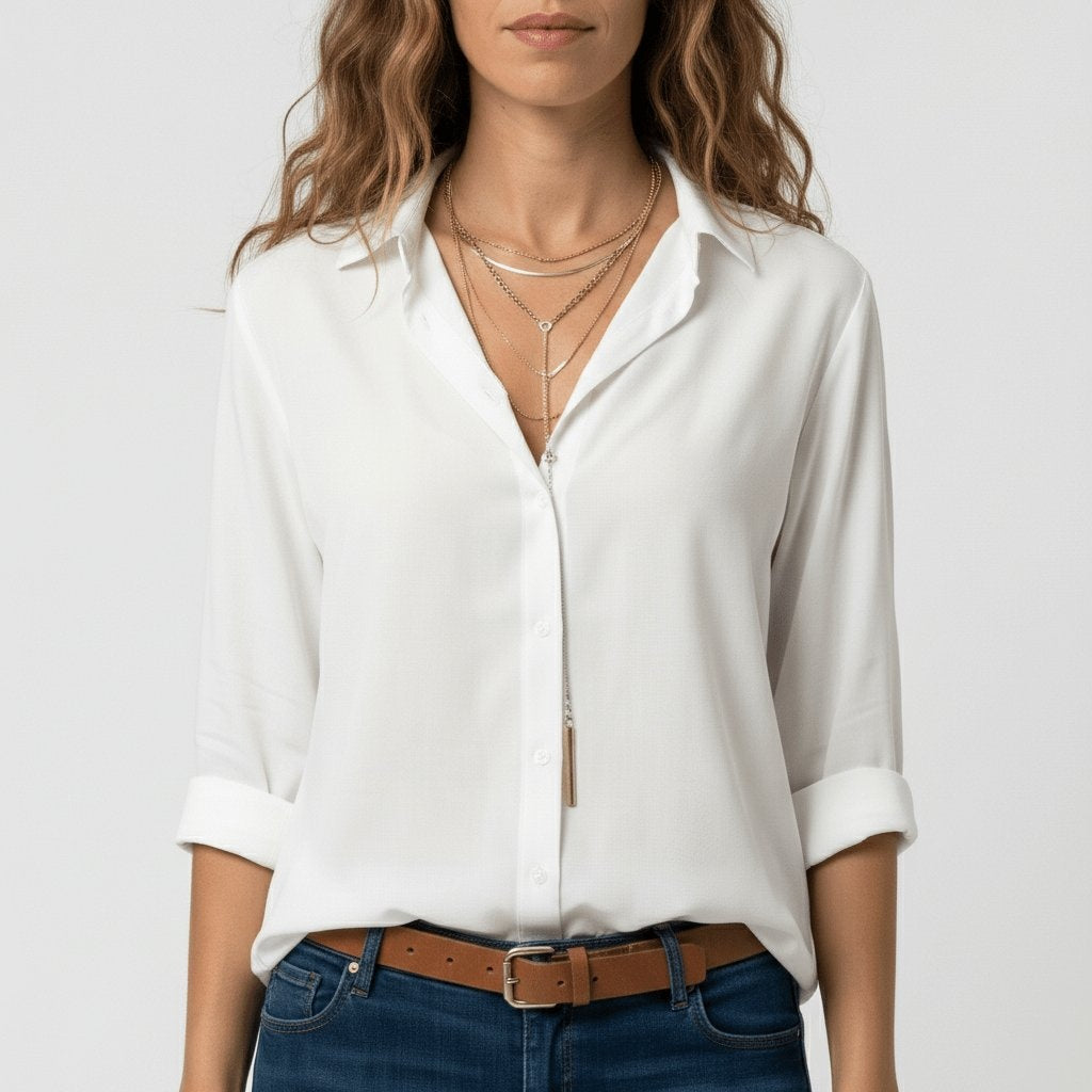 Sabrina | Chiffon Button Blouse