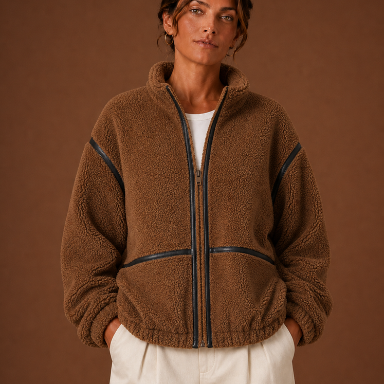 Winthrop | Women's Teddy Fleece Jacket with Contrast Piping