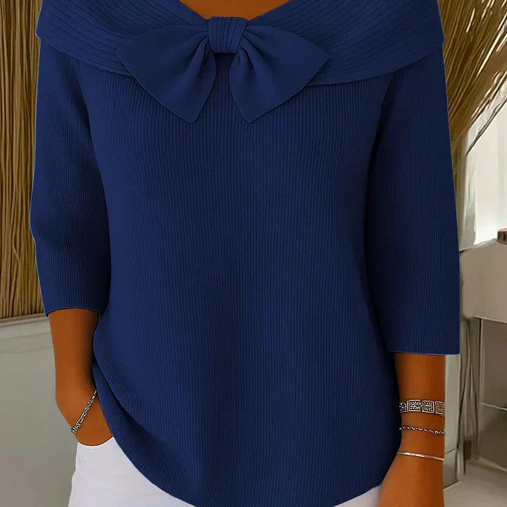 Ottilie | Bow Detail Ribbed Sweater