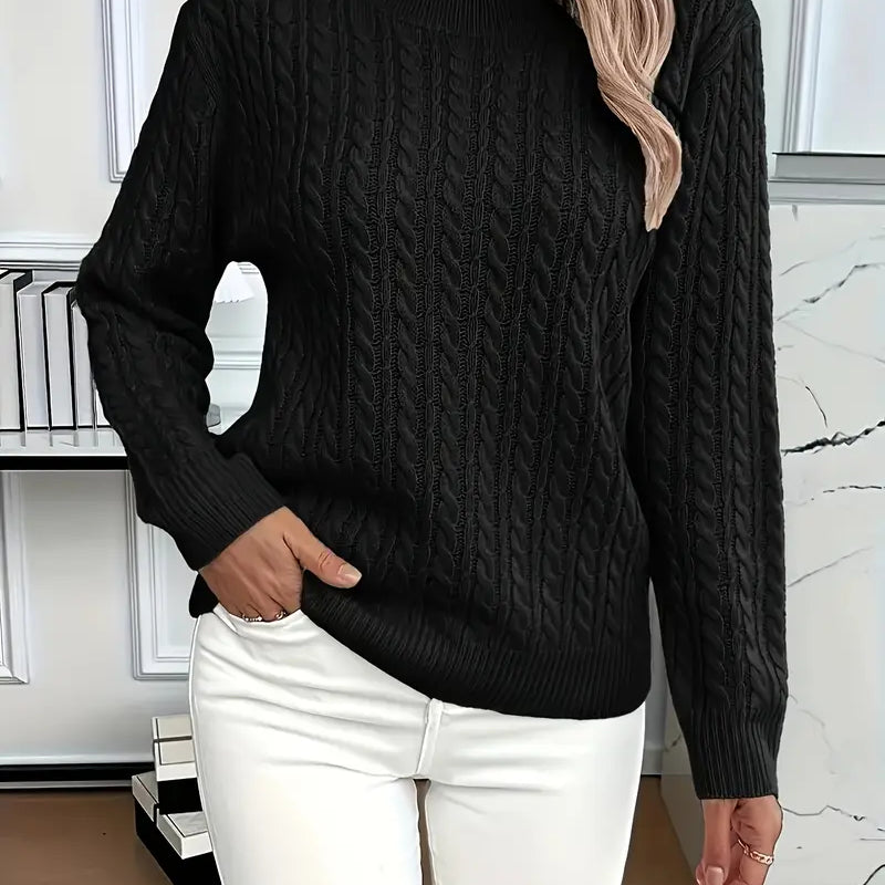 Petronella | Cable Knit Crew Neck Sweater