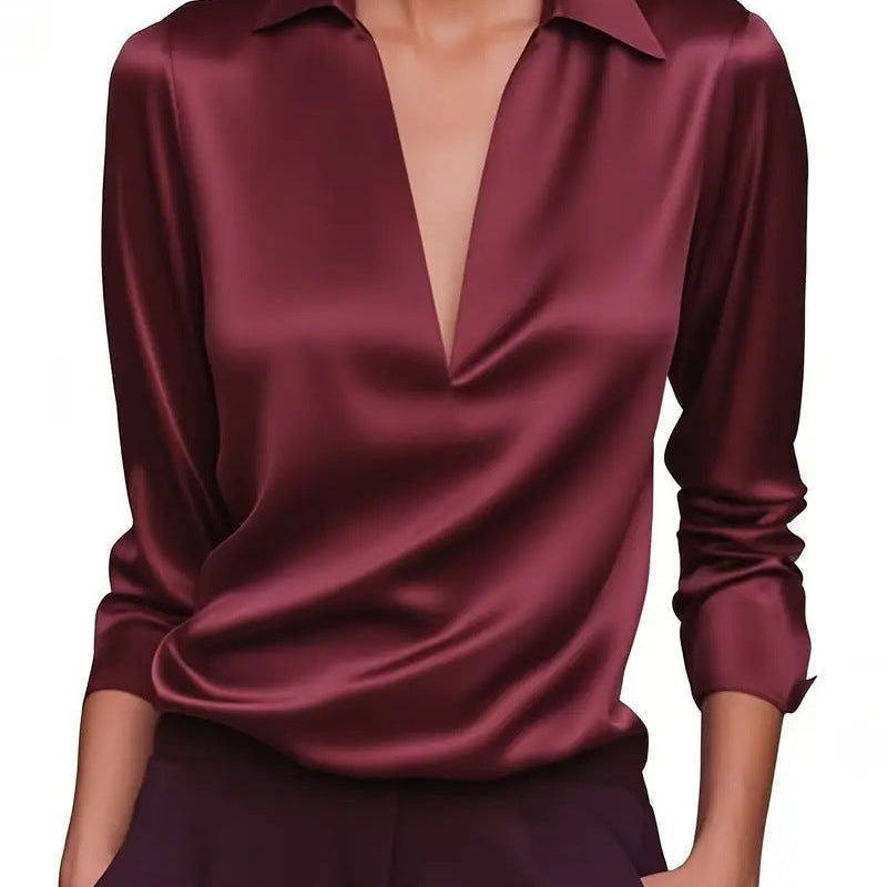 Isolde | Satin Cowl Neck Blouse