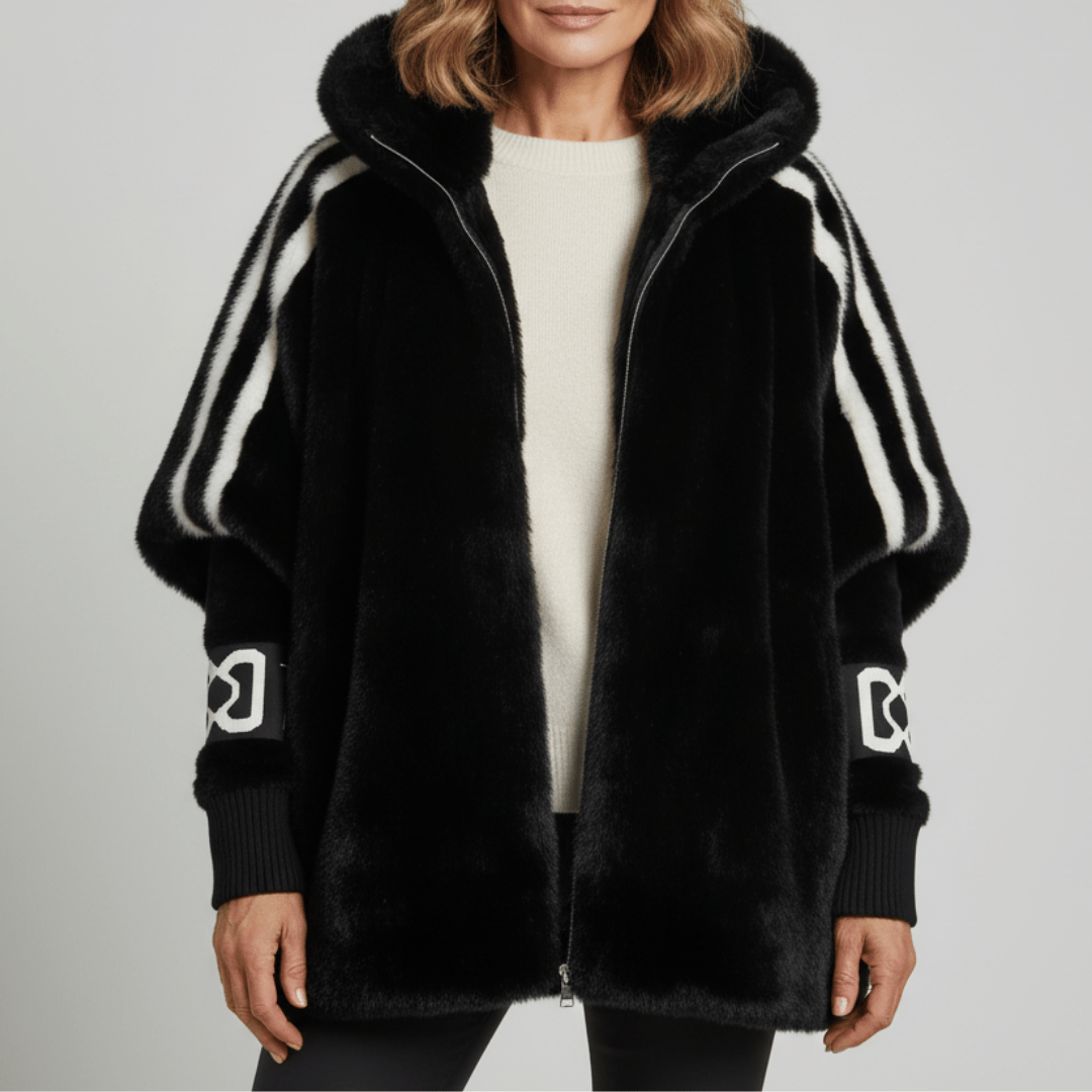 Thora | Women's Faux Fur Hooded Cape Coat