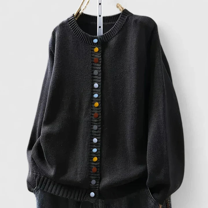 Idris | Women's Colour Block Button Knit Cardigan