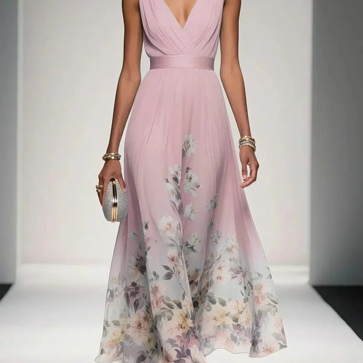 Aoibhe | Floral Chiffon Maxi Dress