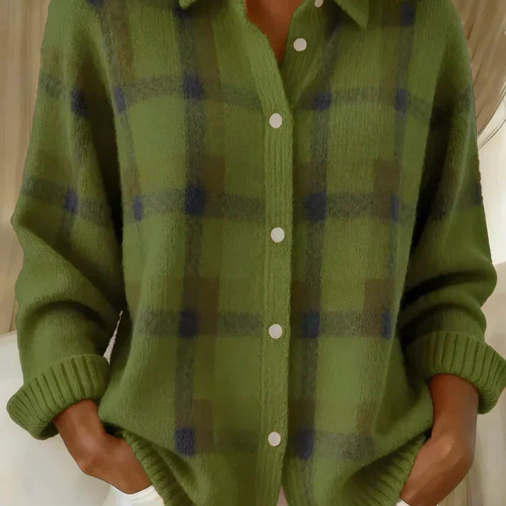 Rosalyn | Women's Plaid Overshirt with Ribbed Cuffs