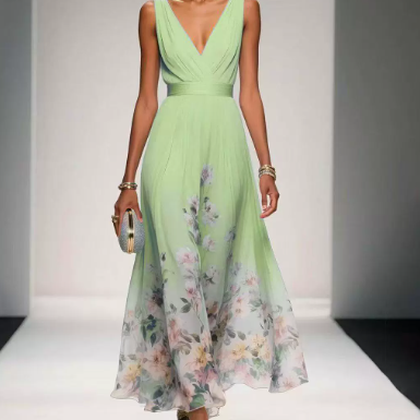 Aoibhe | Floral Chiffon Maxi Dress