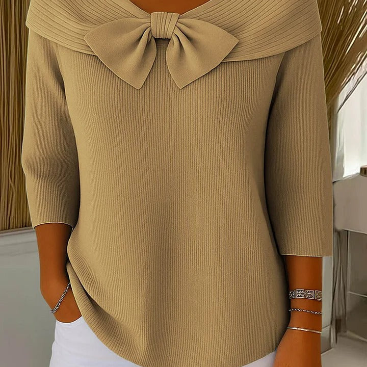 Ottilie | Bow Detail Ribbed Sweater