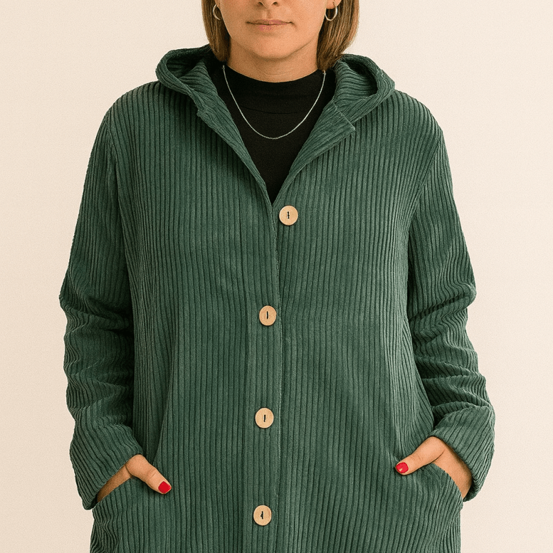 Talitha | Women's Hooded Corduroy Longline Jacket