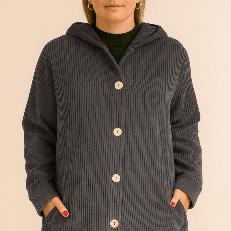 Talitha | Women's Hooded Corduroy Longline Jacket