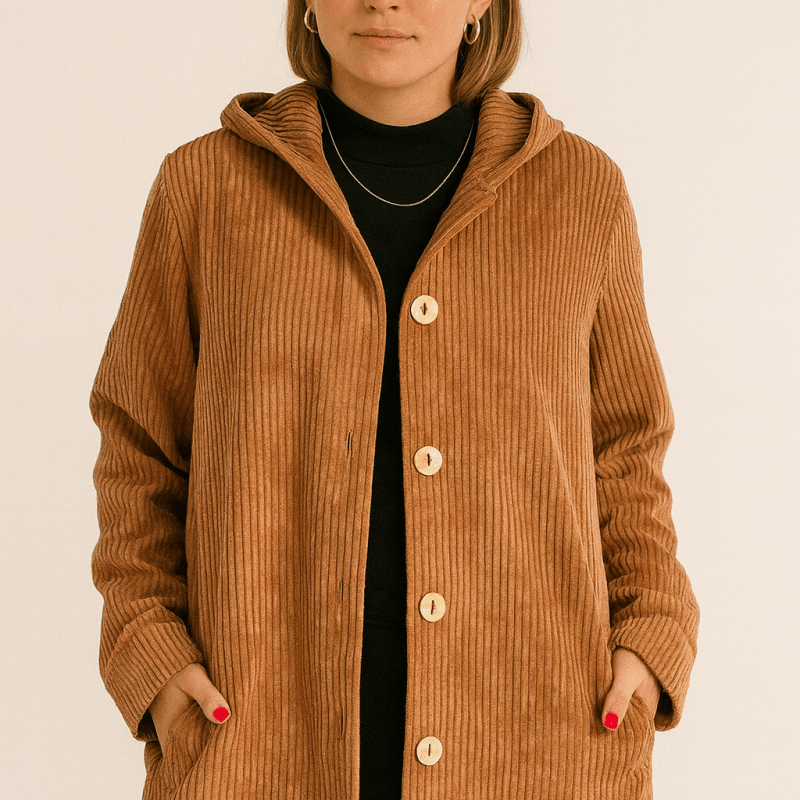 Talitha | Women's Hooded Corduroy Longline Jacket